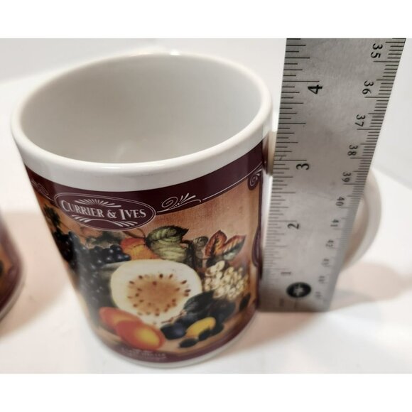 Vtg Houston Harvest Currier & Ives "Early Winter" Ceramic Mugs Set of 2 - Picture 16 of 16